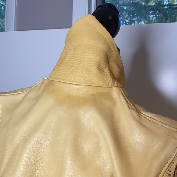 Vintage Size 6-8 Handmade Leather Butterscotch Western Jacket Coat with Fringe - Picture 12 of 16